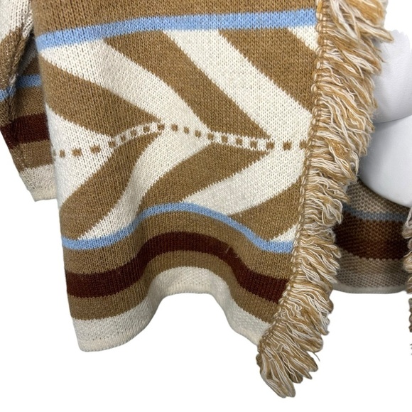 Cocogio Aztec western print wool blend shawl knit sweater size medium cardigan - Picture 4 of 7
